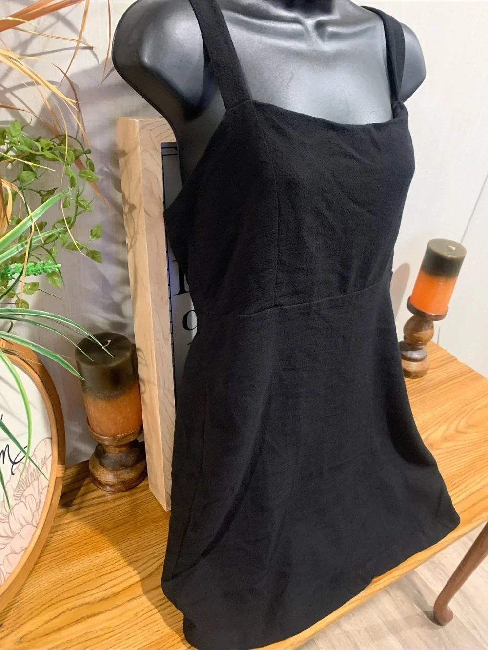 Free People Black Button-Back Backless Mini Sundress - Picture 5 of 16